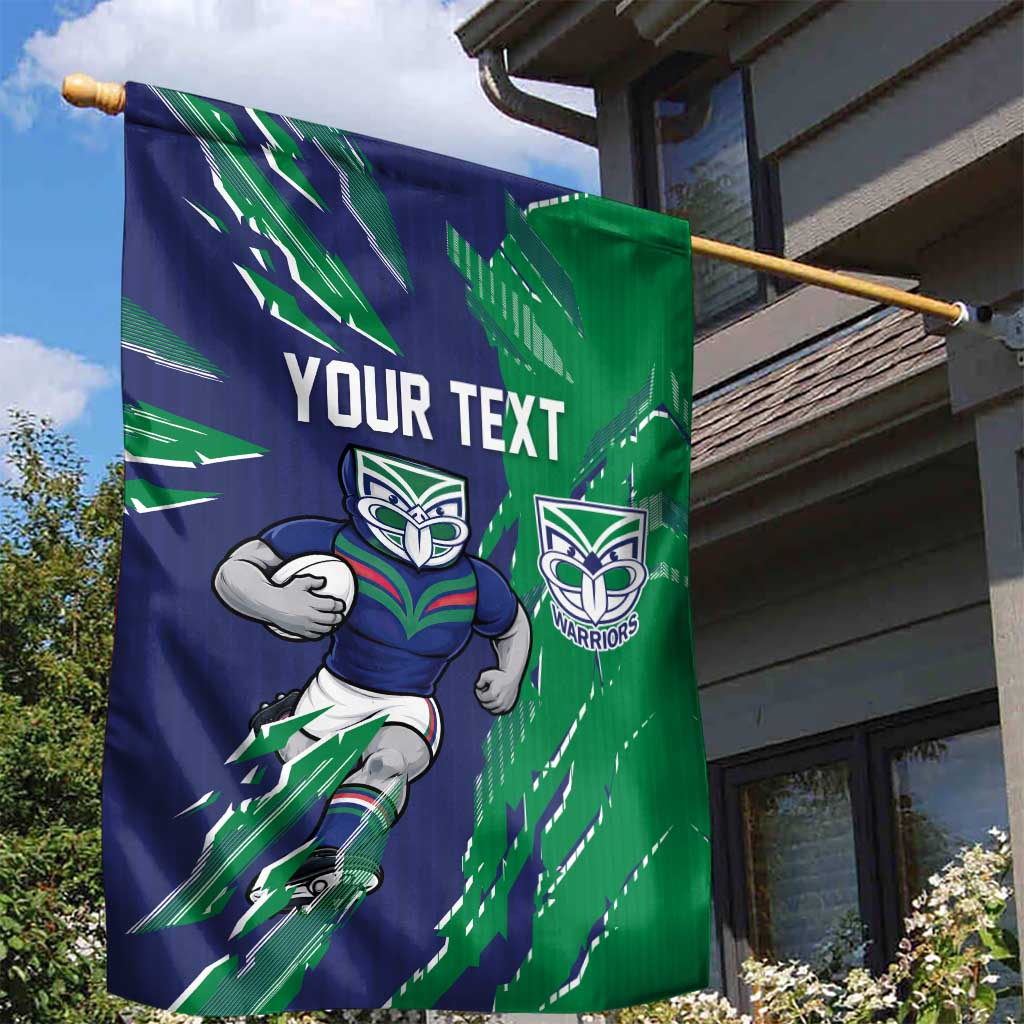 Personalized New Zealand Warriors Garden Flag Dynamic Lightning Mascot Rugby Australia