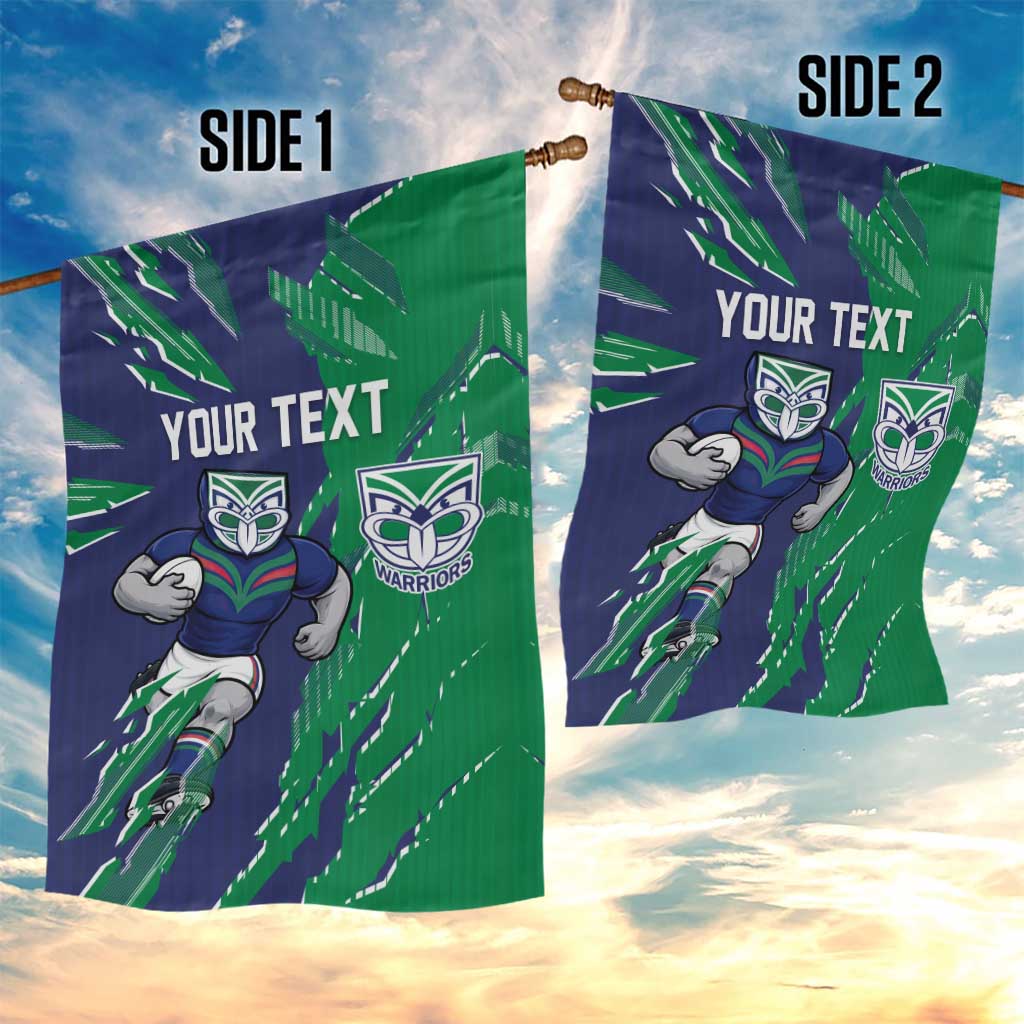 Personalized New Zealand Warriors Garden Flag Dynamic Lightning Mascot Rugby Australia