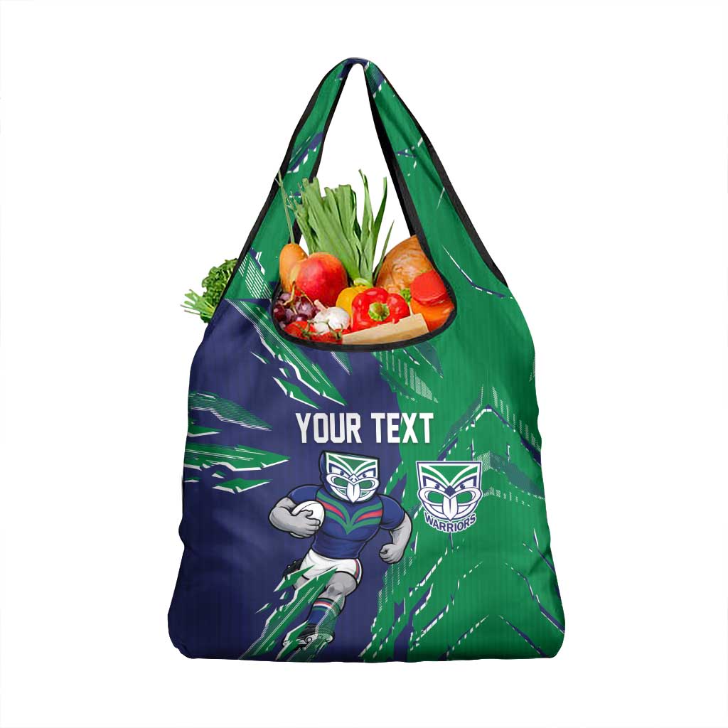 Personalized New Zealand Warriors Grocery Bag Dynamic Lightning Mascot Rugby Australia