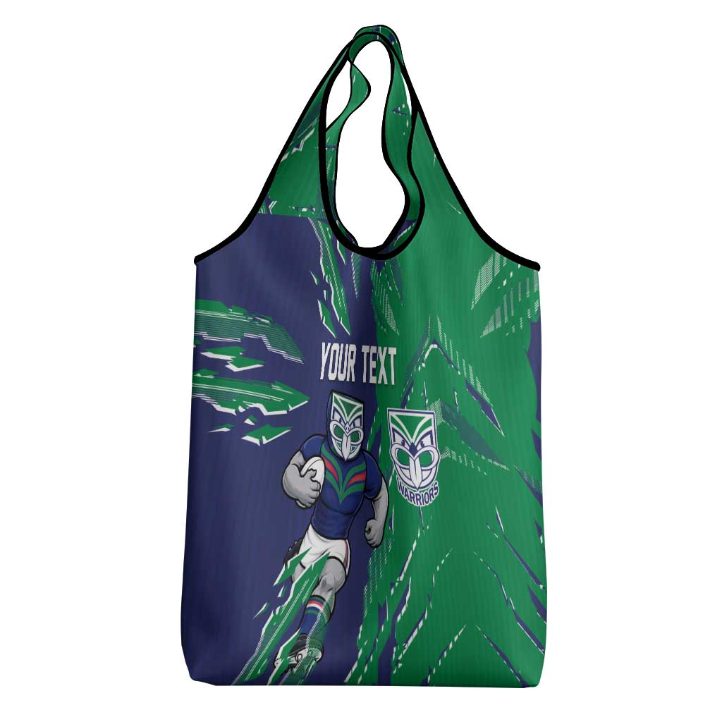 Personalized New Zealand Warriors Grocery Bag Dynamic Lightning Mascot Rugby Australia