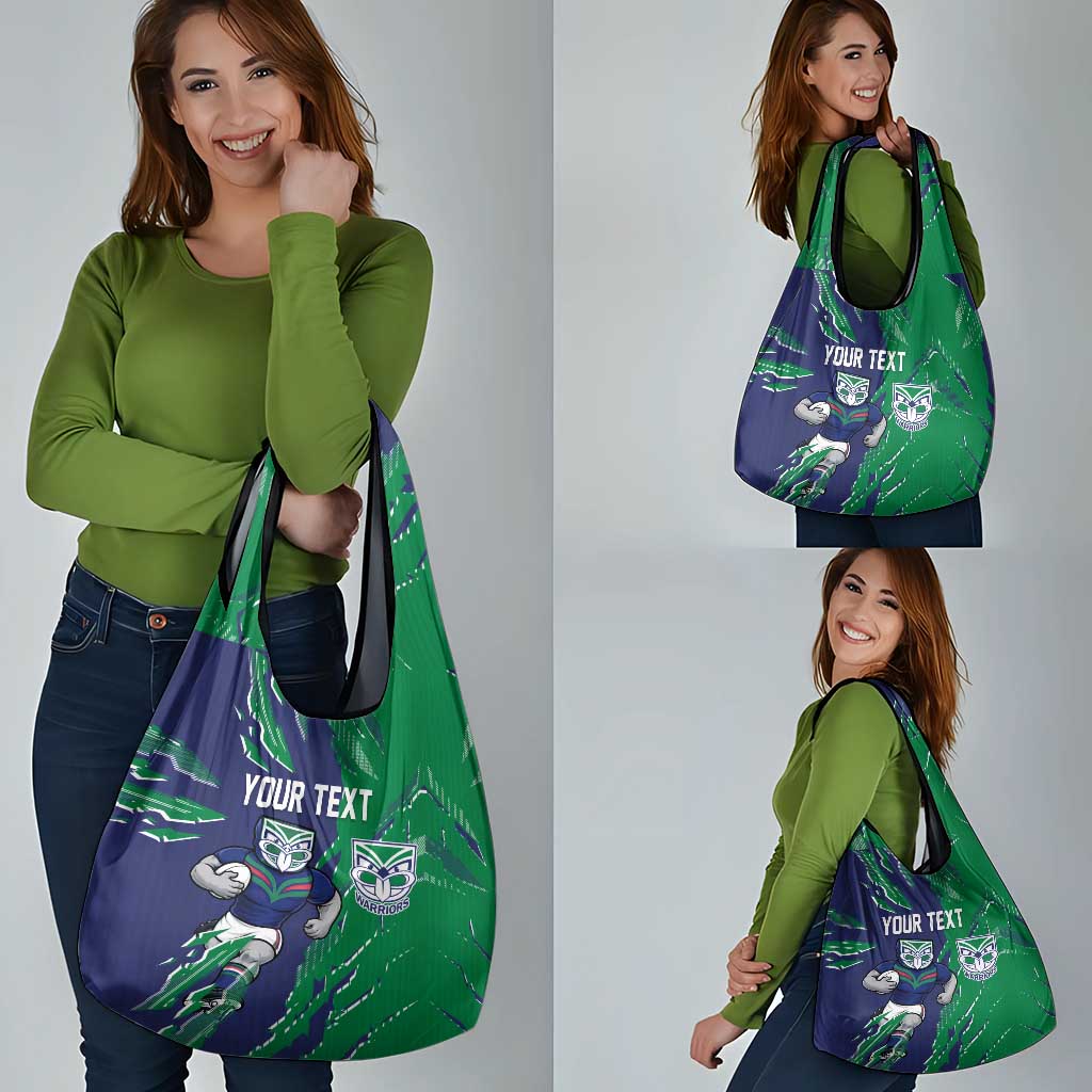 Personalized New Zealand Warriors Grocery Bag Dynamic Lightning Mascot Rugby Australia