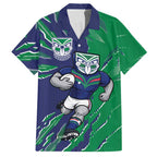 Personalized New Zealand Warriors Hawaiian Shirt Dynamic Lightning Mascot Rugby Australia