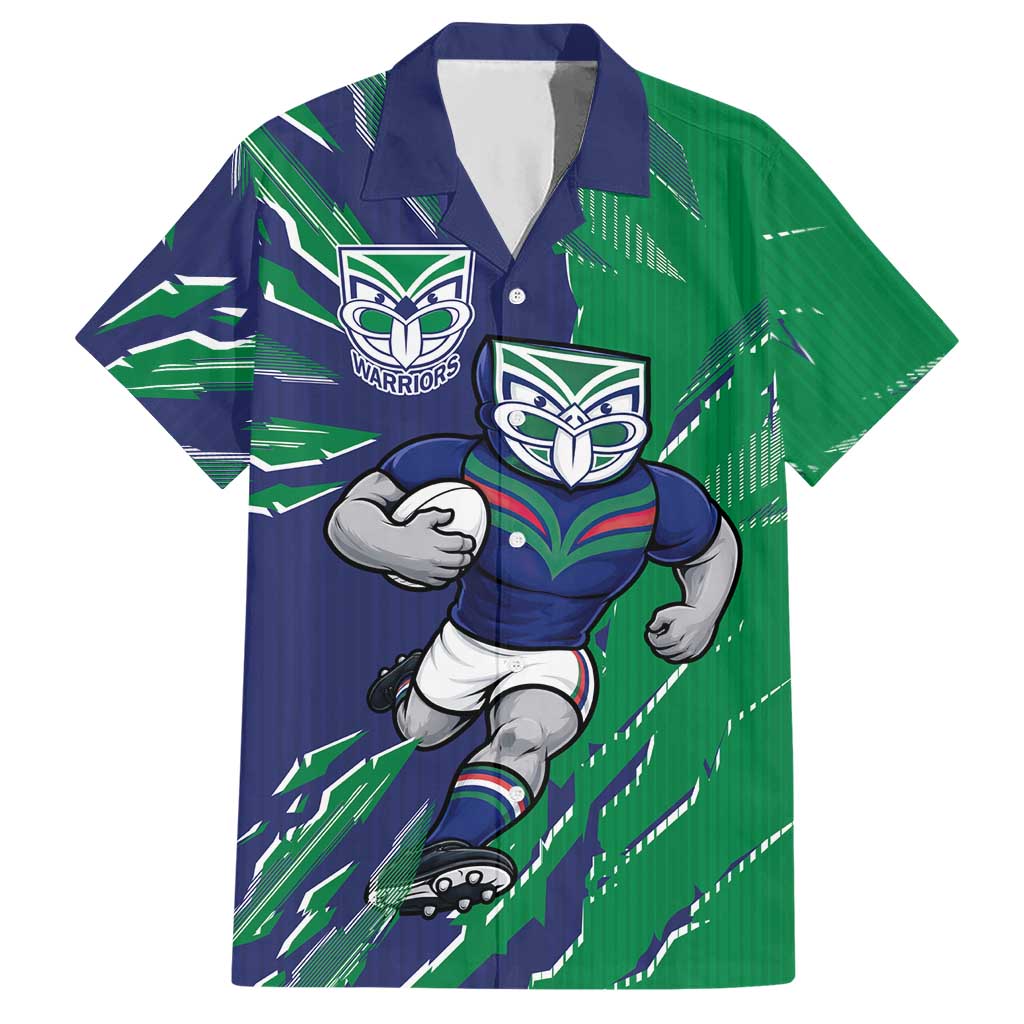 Personalized New Zealand Warriors Hawaiian Shirt Dynamic Lightning Mascot Rugby Australia