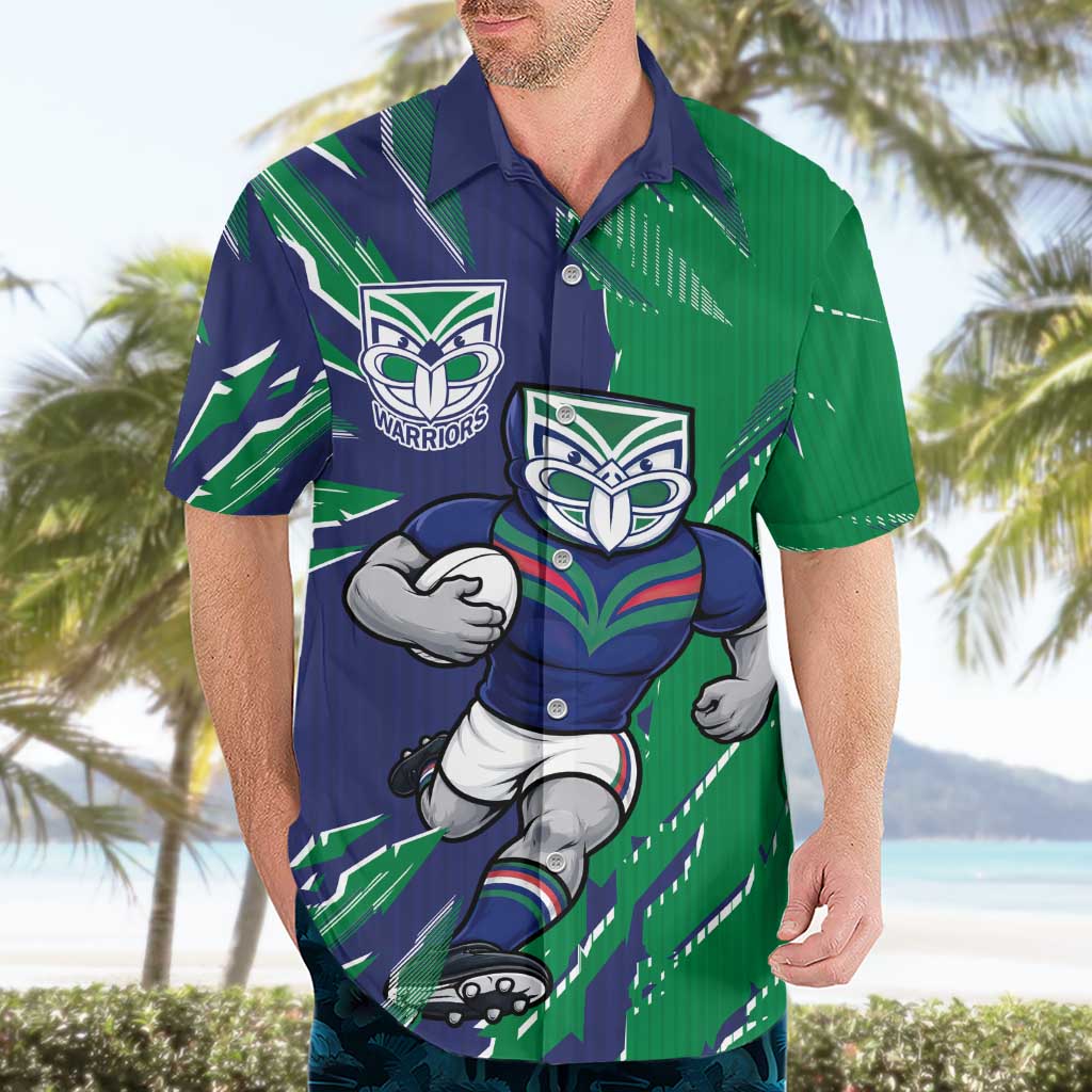 Personalized New Zealand Warriors Hawaiian Shirt Dynamic Lightning Mascot Rugby Australia