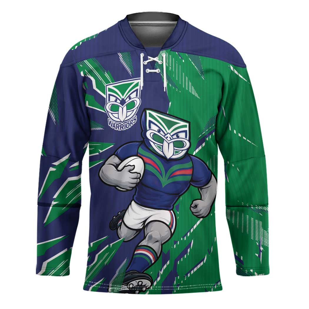 Personalized New Zealand Warriors Hockey Jersey Dynamic Lightning Mascot Rugby Australia