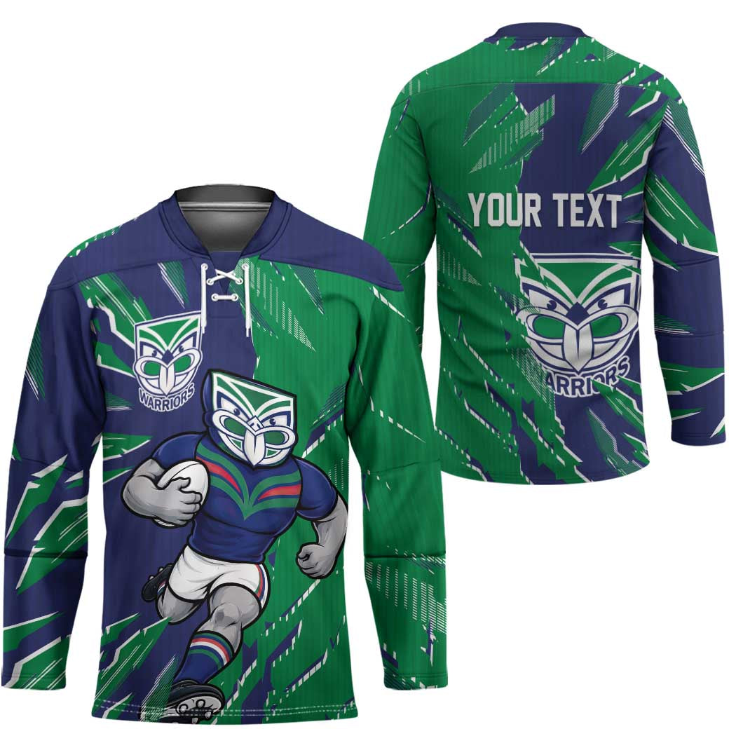 Personalized New Zealand Warriors Hockey Jersey Dynamic Lightning Mascot Rugby Australia