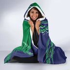 Personalized New Zealand Warriors Hooded Blanket Dynamic Lightning Mascot Rugby Australia