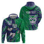 Personalized New Zealand Warriors Hoodie Dynamic Lightning Mascot Rugby Australia