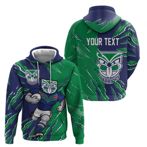 Personalized New Zealand Warriors Hoodie Dynamic Lightning Mascot Rugby Australia