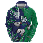 Personalized New Zealand Warriors Hoodie Dynamic Lightning Mascot Rugby Australia