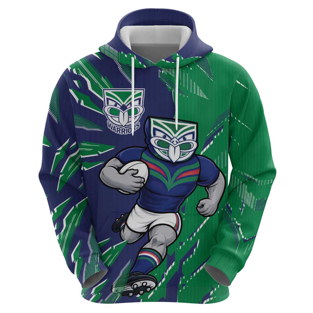 Personalized New Zealand Warriors Hoodie Dynamic Lightning Mascot Rugby Australia