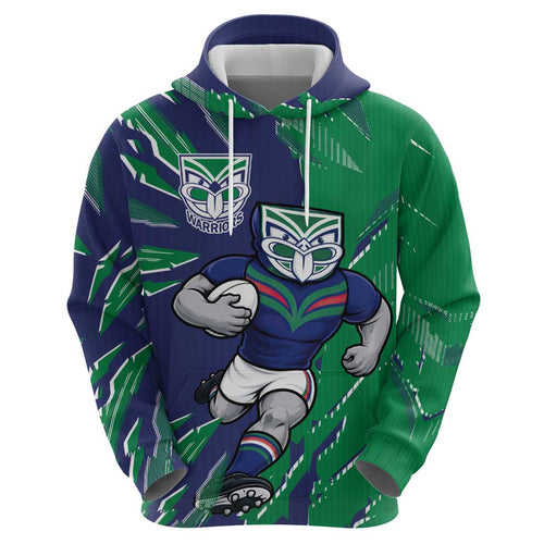 Personalized New Zealand Warriors Hoodie Dynamic Lightning Mascot Rugby Australia