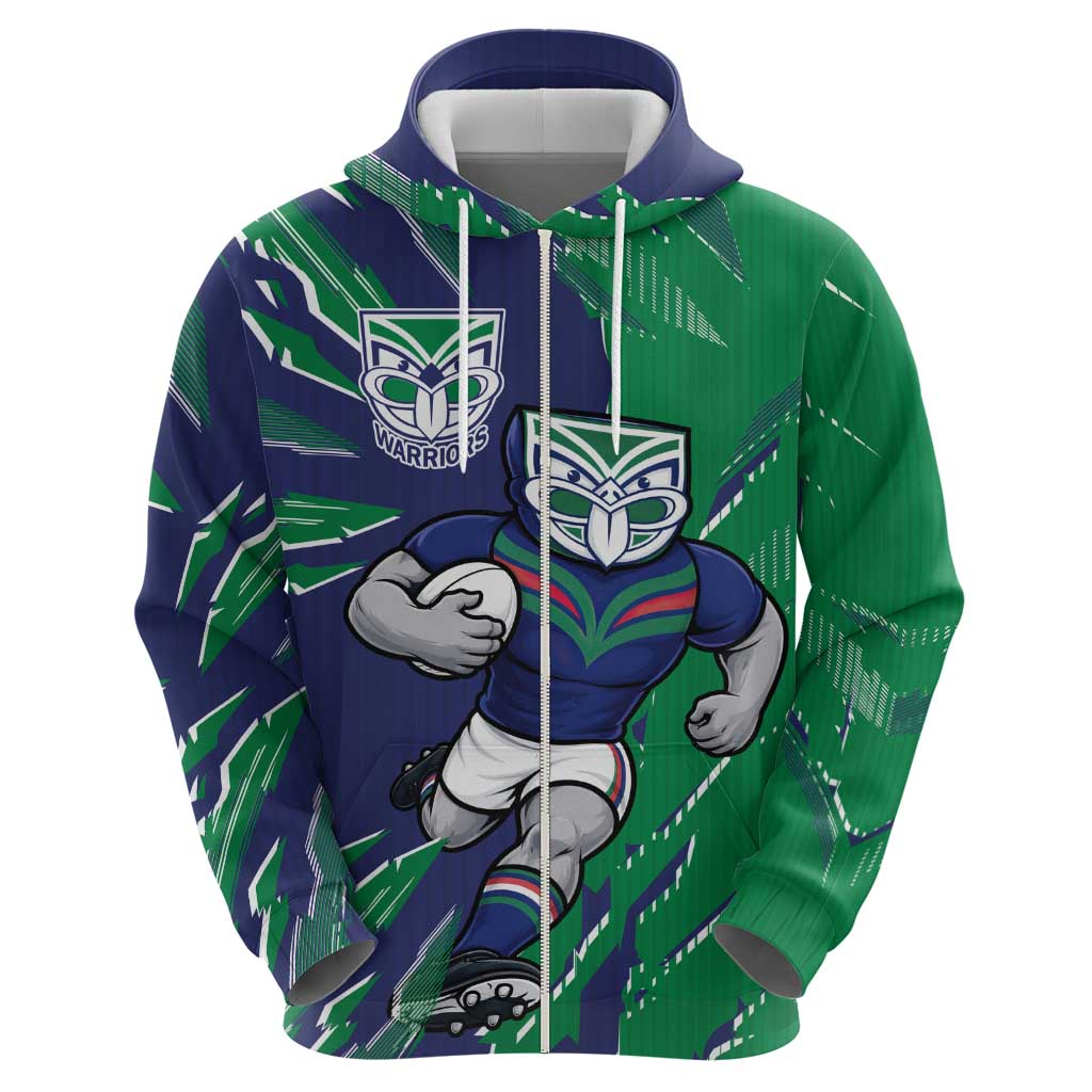 Personalized New Zealand Warriors Hoodie Dynamic Lightning Mascot Rugby Australia
