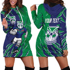 Personalized New Zealand Warriors Hoodie Dress Dynamic Lightning Mascot Rugby Australia