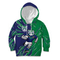 Personalized New Zealand Warriors Kid Hoodie Dynamic Lightning Mascot Rugby Australia