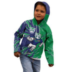 Personalized New Zealand Warriors Kid Hoodie Dynamic Lightning Mascot Rugby Australia