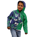 Personalized New Zealand Warriors Kid Hoodie Dynamic Lightning Mascot Rugby Australia