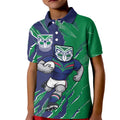 Personalized New Zealand Warriors Kid Polo Shirt Dynamic Lightning Mascot Rugby Australia