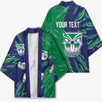 Personalized New Zealand Warriors Kimono Dynamic Lightning Mascot Rugby Australia