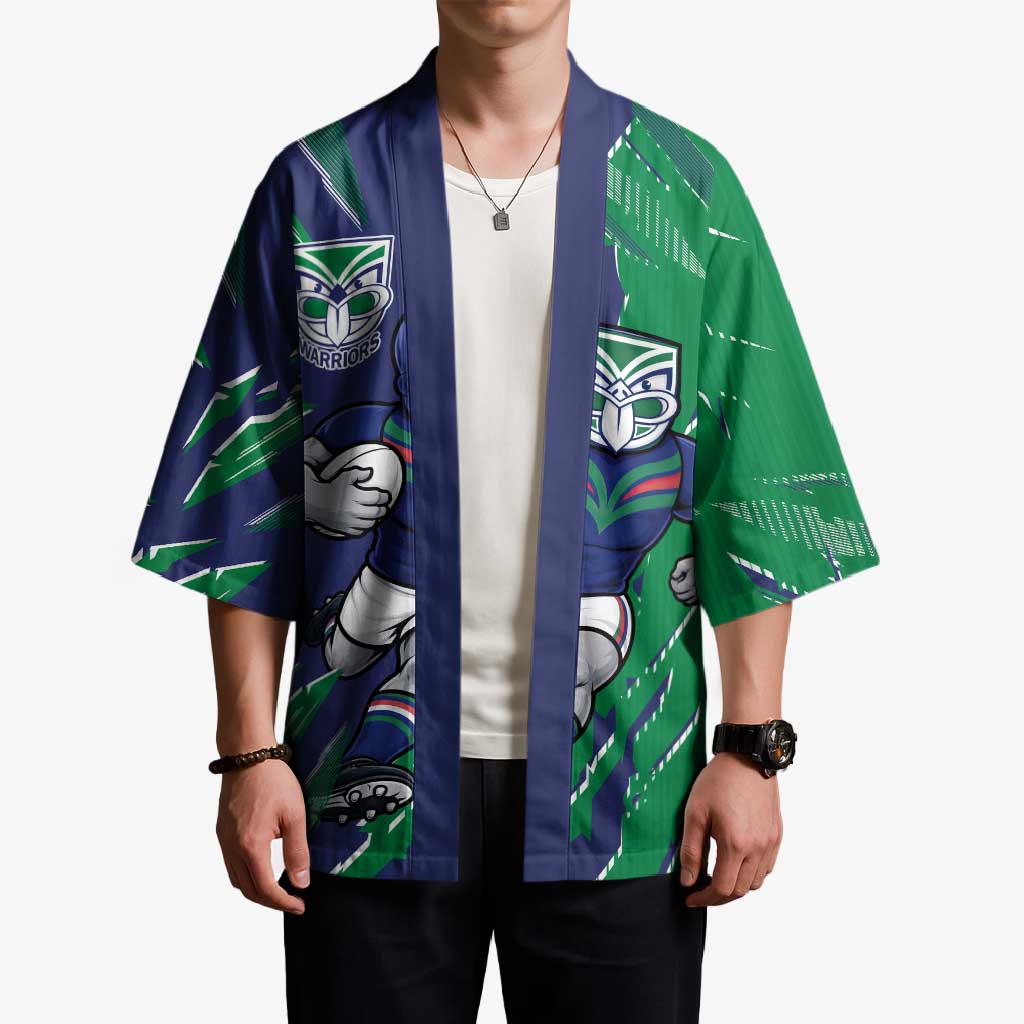 Personalized New Zealand Warriors Kimono Dynamic Lightning Mascot Rugby Australia