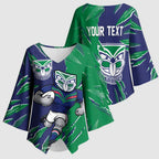 Personalized New Zealand Warriors Kimono Sleeve Blouse Dynamic Lightning Mascot Rugby Australia