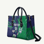 Personalized New Zealand Warriors Leather Bag Dynamic Lightning Mascot Rugby Australia