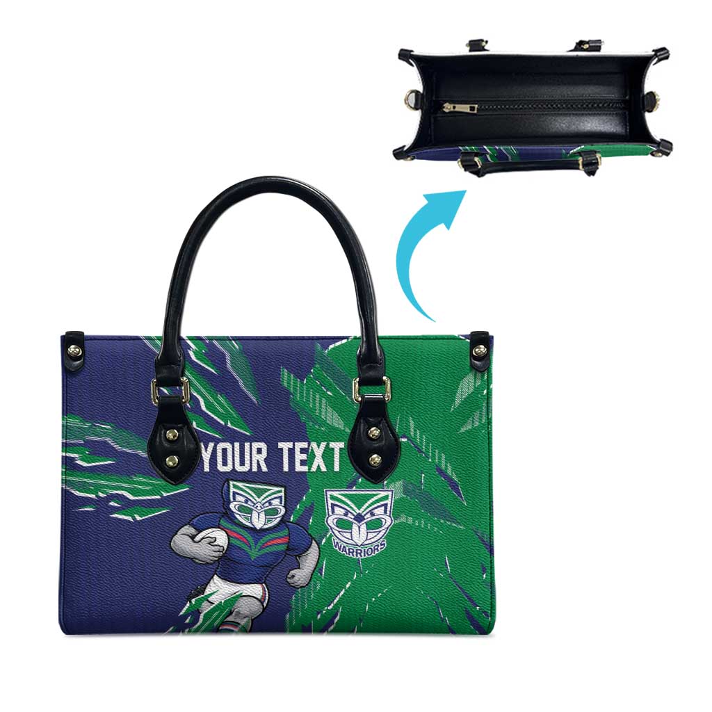 Personalized New Zealand Warriors Leather Bag Dynamic Lightning Mascot Rugby Australia