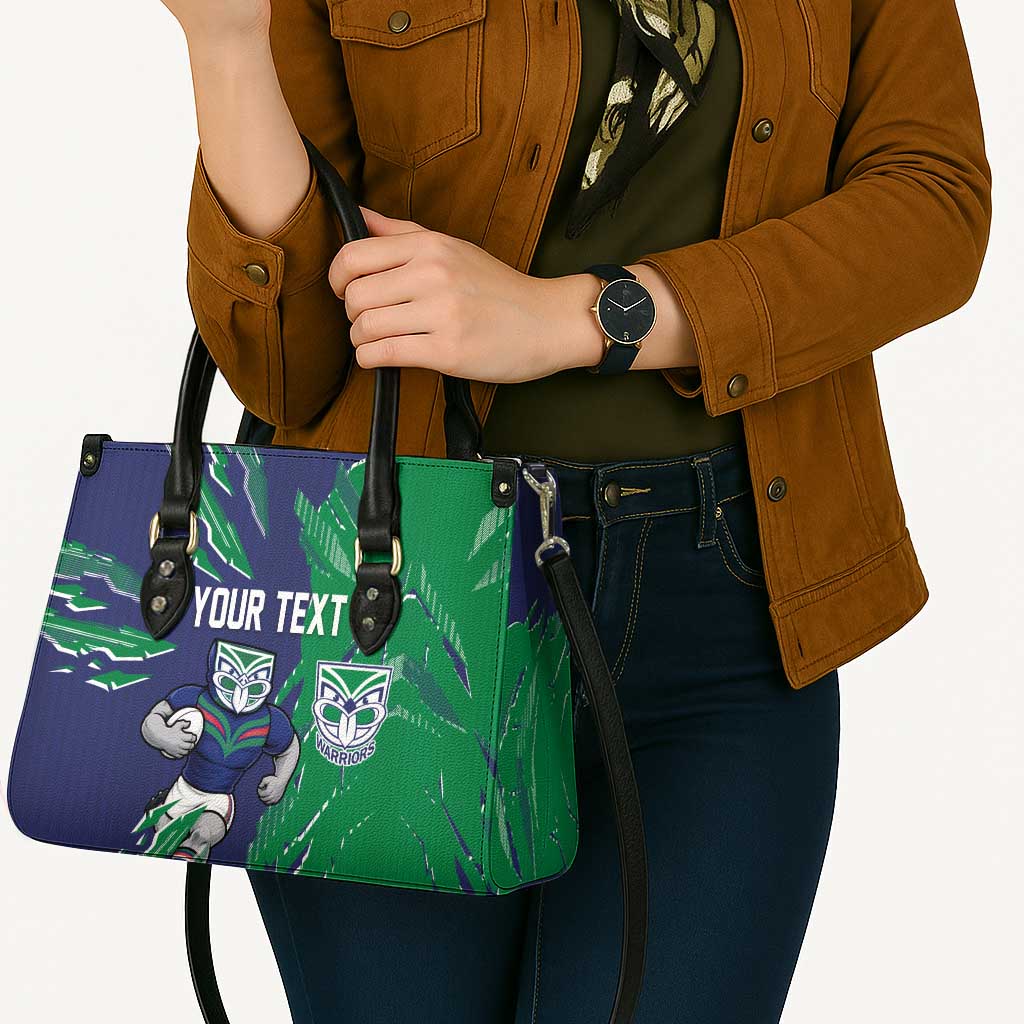 Personalized New Zealand Warriors Leather Bag Dynamic Lightning Mascot Rugby Australia