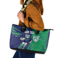 Personalized New Zealand Warriors Leather Tote Bag Dynamic Lightning Mascot Rugby Australia
