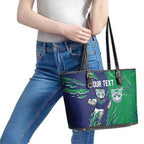 Personalized New Zealand Warriors Leather Tote Bag Dynamic Lightning Mascot Rugby Australia