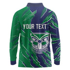 Personalized New Zealand Warriors Long Sleeve Polo Shirt Dynamic Lightning Mascot Rugby Australia