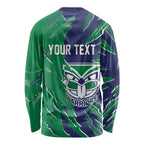 Personalized New Zealand Warriors Long Sleeve Shirt Dynamic Lightning Mascot Rugby Australia