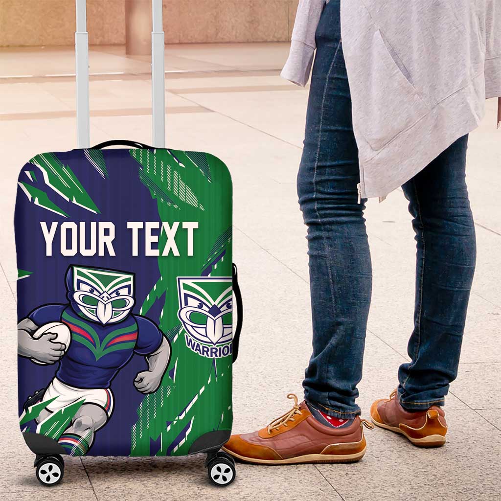 Personalized New Zealand Warriors Luggage Cover Dynamic Lightning Mascot Rugby Australia