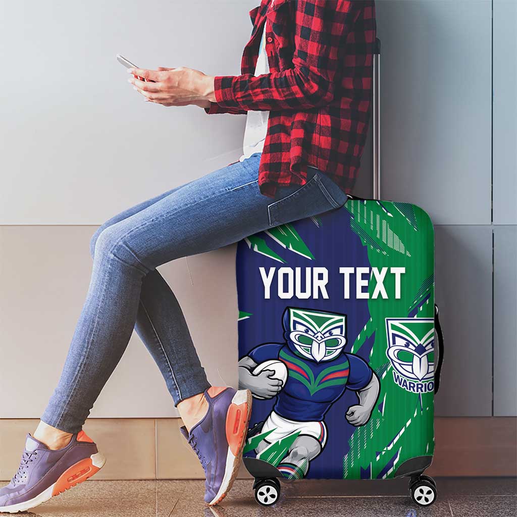 Personalized New Zealand Warriors Luggage Cover Dynamic Lightning Mascot Rugby Australia