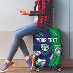 Personalized New Zealand Warriors Luggage Cover Dynamic Lightning Mascot Rugby Australia