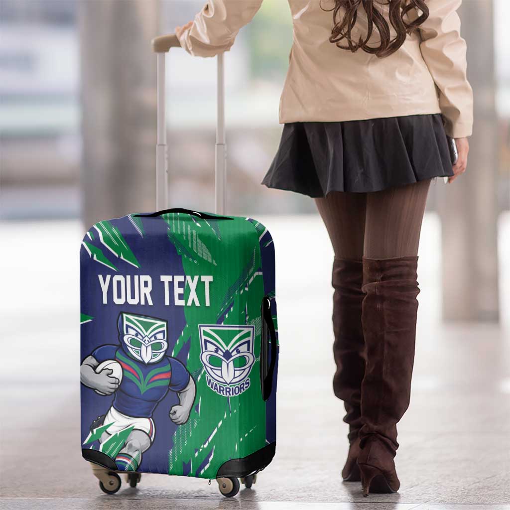 Personalized New Zealand Warriors Luggage Cover Dynamic Lightning Mascot Rugby Australia