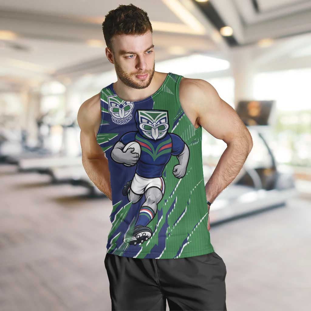 Personalized New Zealand Warriors Men Tank Top Dynamic Lightning Mascot Rugby Australia