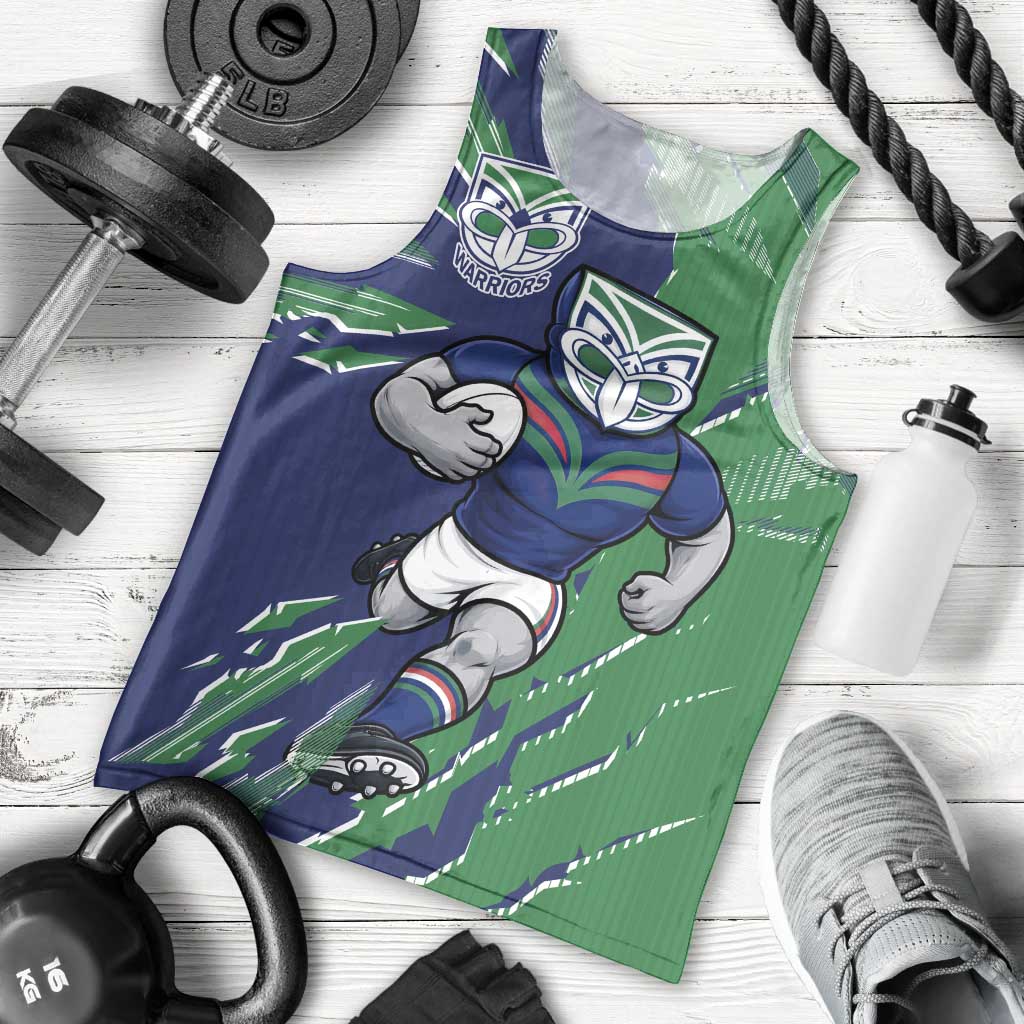 Personalized New Zealand Warriors Men Tank Top Dynamic Lightning Mascot Rugby Australia
