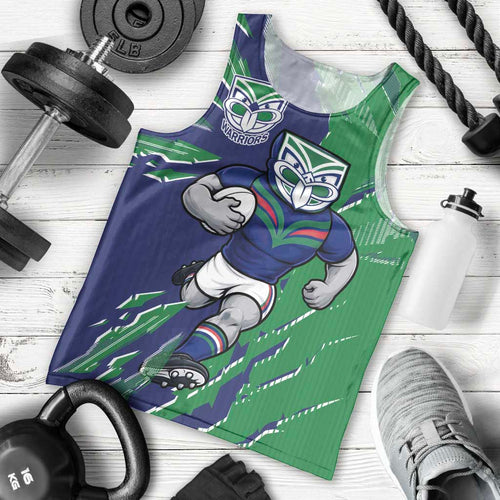 Personalized New Zealand Warriors Men Tank Top Dynamic Lightning Mascot Rugby Australia