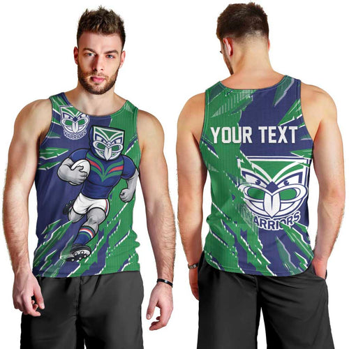 Personalized New Zealand Warriors Men Tank Top Dynamic Lightning Mascot Rugby Australia