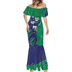 Personalized New Zealand Warriors Mermaid Dress Dynamic Lightning Mascot Rugby Australia