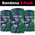 Personalized New Zealand Warriors Neck Gaiter Dynamic Lightning Mascot Rugby Australia
