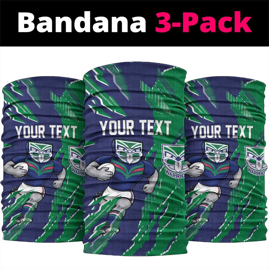 Personalized New Zealand Warriors Neck Gaiter Dynamic Lightning Mascot Rugby Australia