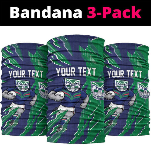 Personalized New Zealand Warriors Neck Gaiter Dynamic Lightning Mascot Rugby Australia