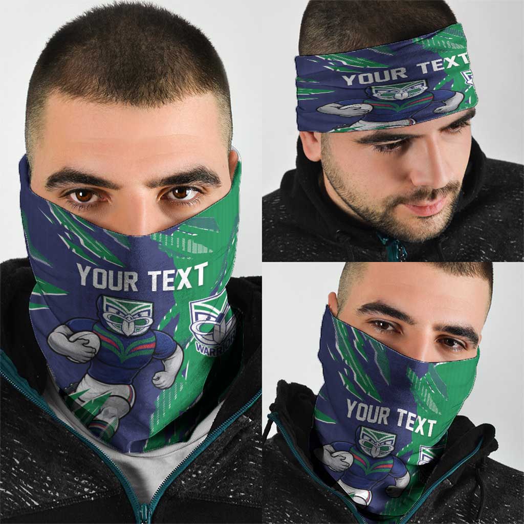 Personalized New Zealand Warriors Neck Gaiter Dynamic Lightning Mascot Rugby Australia