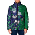 Personalized New Zealand Warriors Padded Jacket Dynamic Lightning Mascot Rugby Australia
