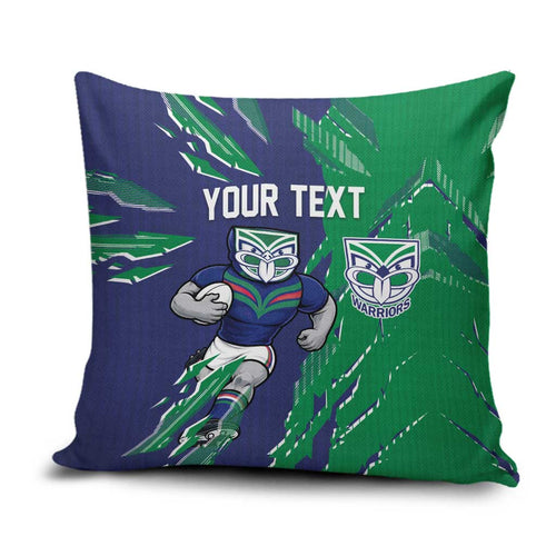 Personalized New Zealand Warriors Pillow Cover Dynamic Lightning Mascot Rugby Australia