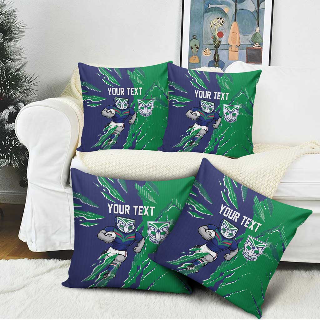 Personalized New Zealand Warriors Pillow Cover Dynamic Lightning Mascot Rugby Australia