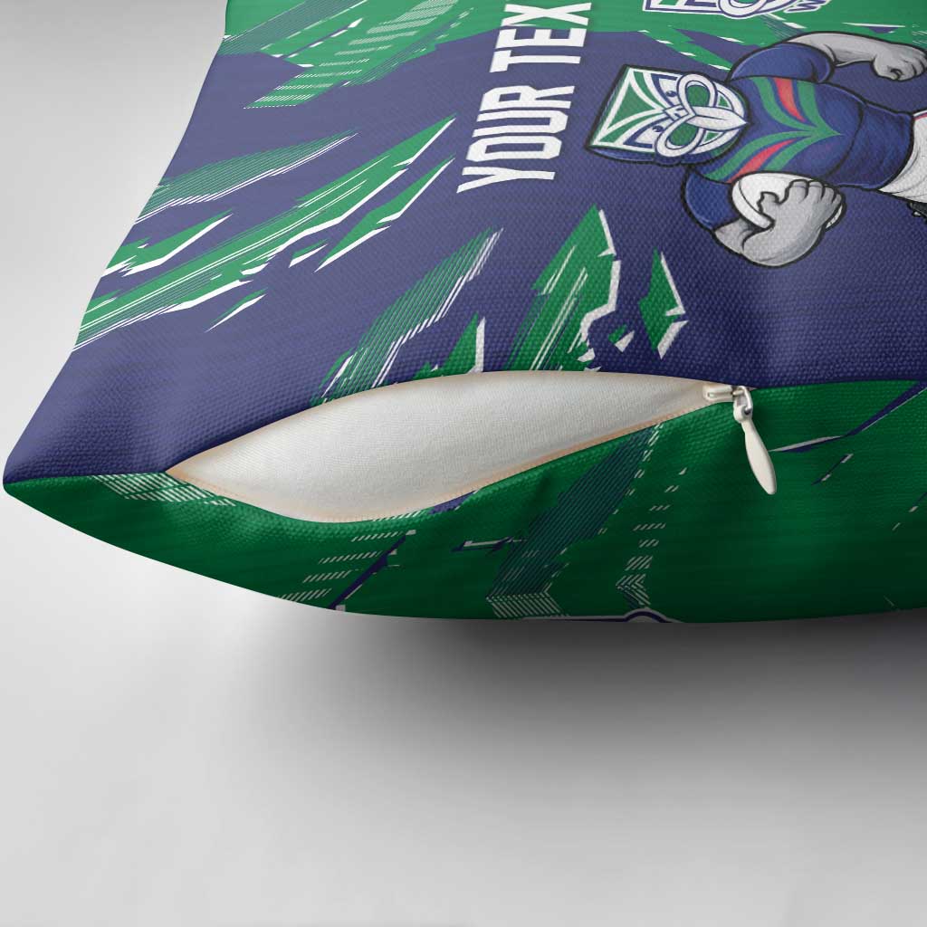 Personalized New Zealand Warriors Pillow Cover Dynamic Lightning Mascot Rugby Australia