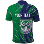 Personalized New Zealand Warriors Polo Shirt Dynamic Lightning Mascot Rugby Australia